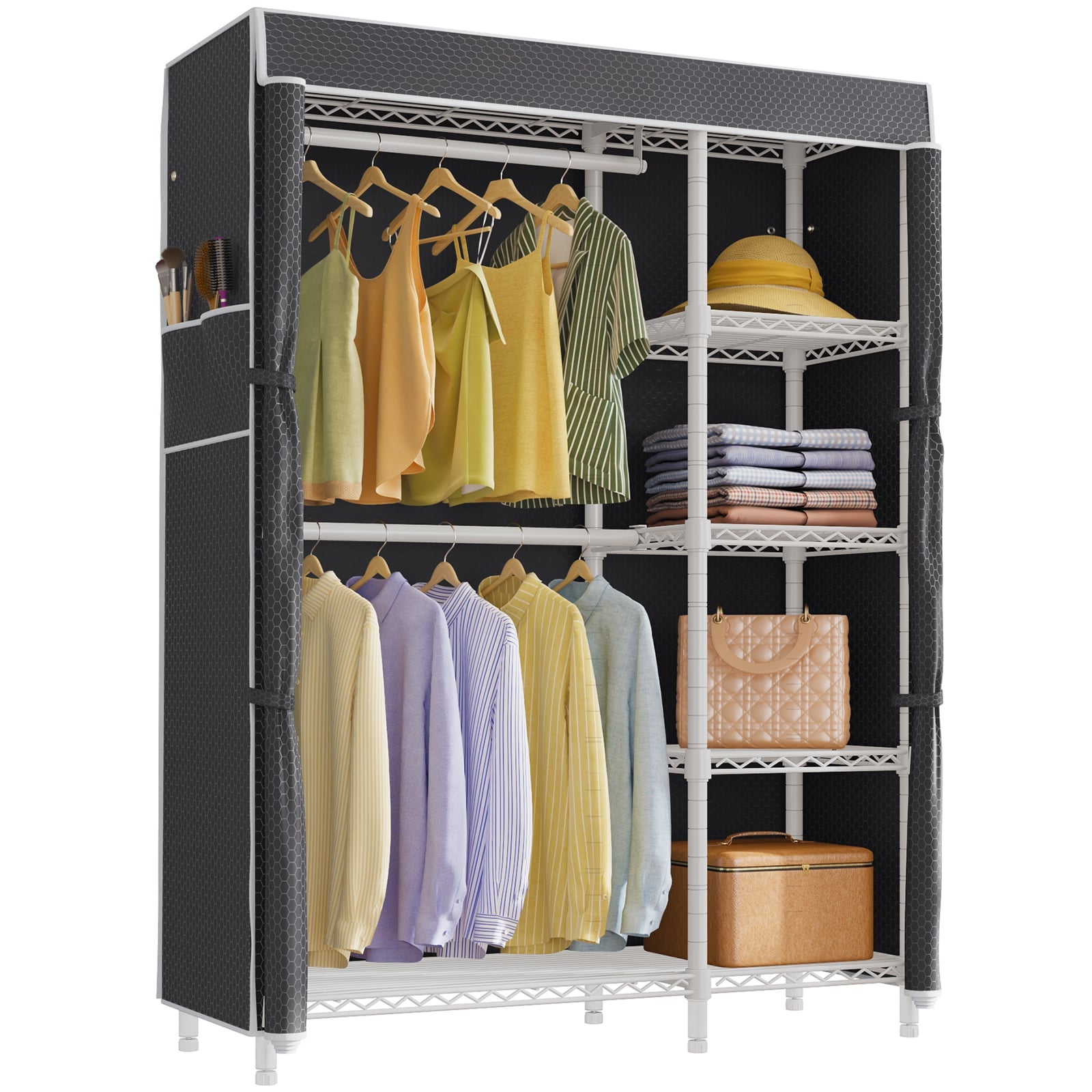 VIPEK V7C Clothes Rack, White Rack with Black Cover