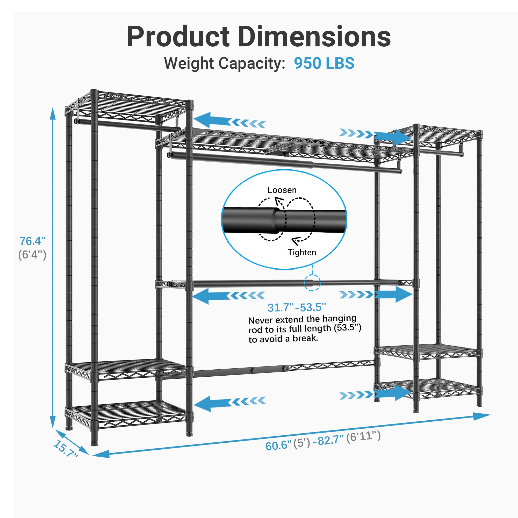 VIPEK X30 Expandable Clothes Rack
