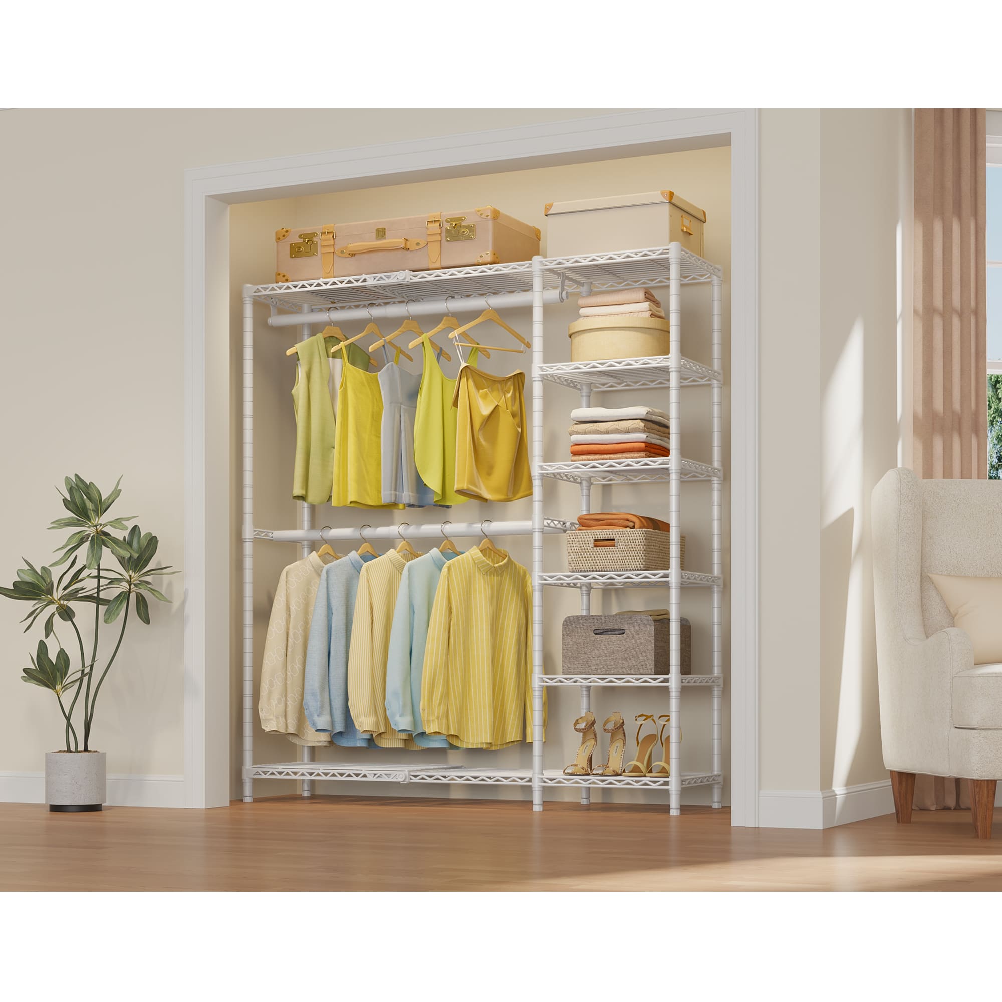 VIPEK X2 Expandable Clothes Rack, White