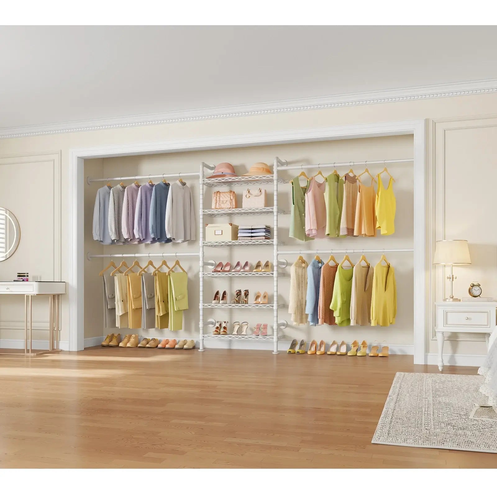 Timate S3X Wall Mounted Expandable Clothes Rack, White