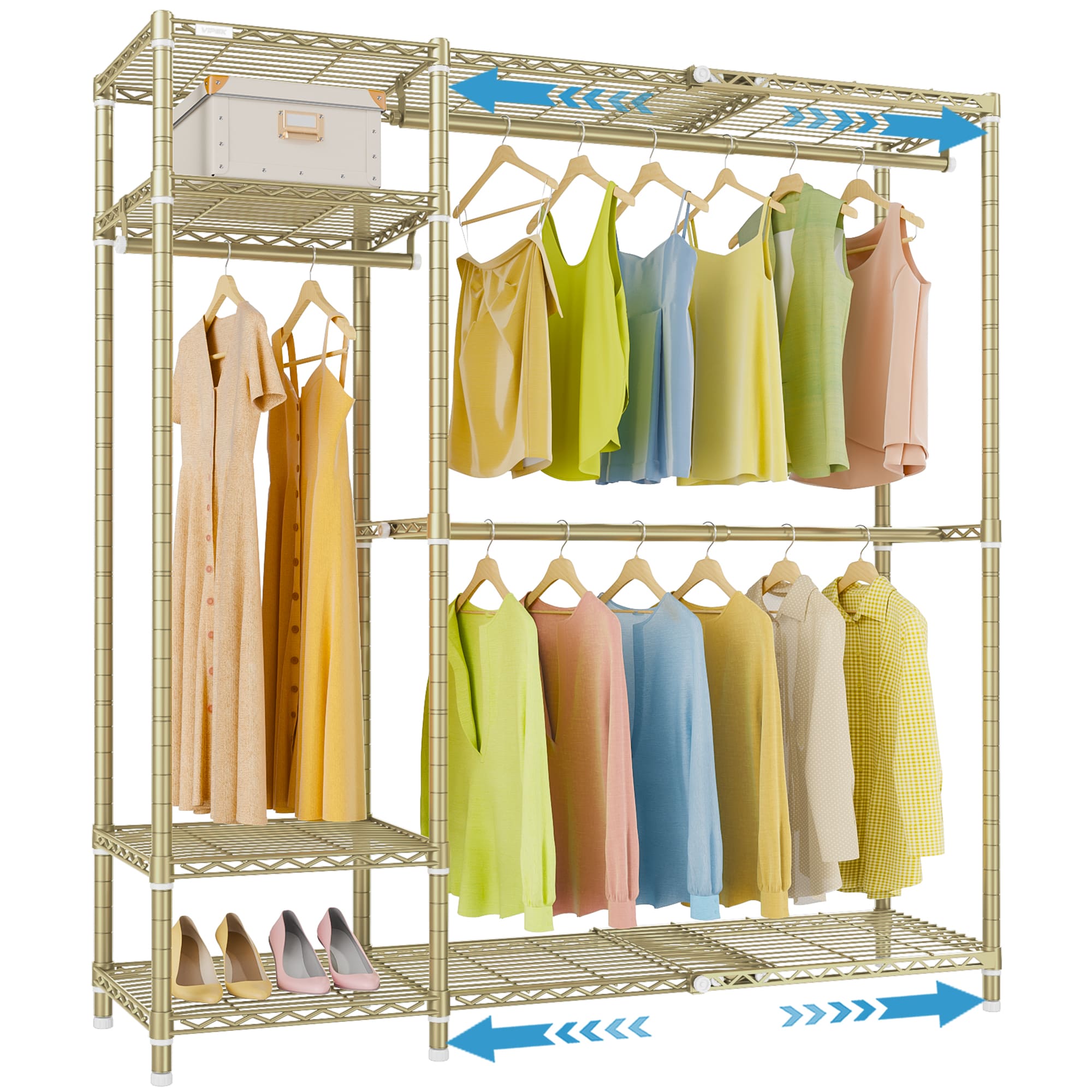 VIPEK X20 Expandable Clothes Rack, Gold