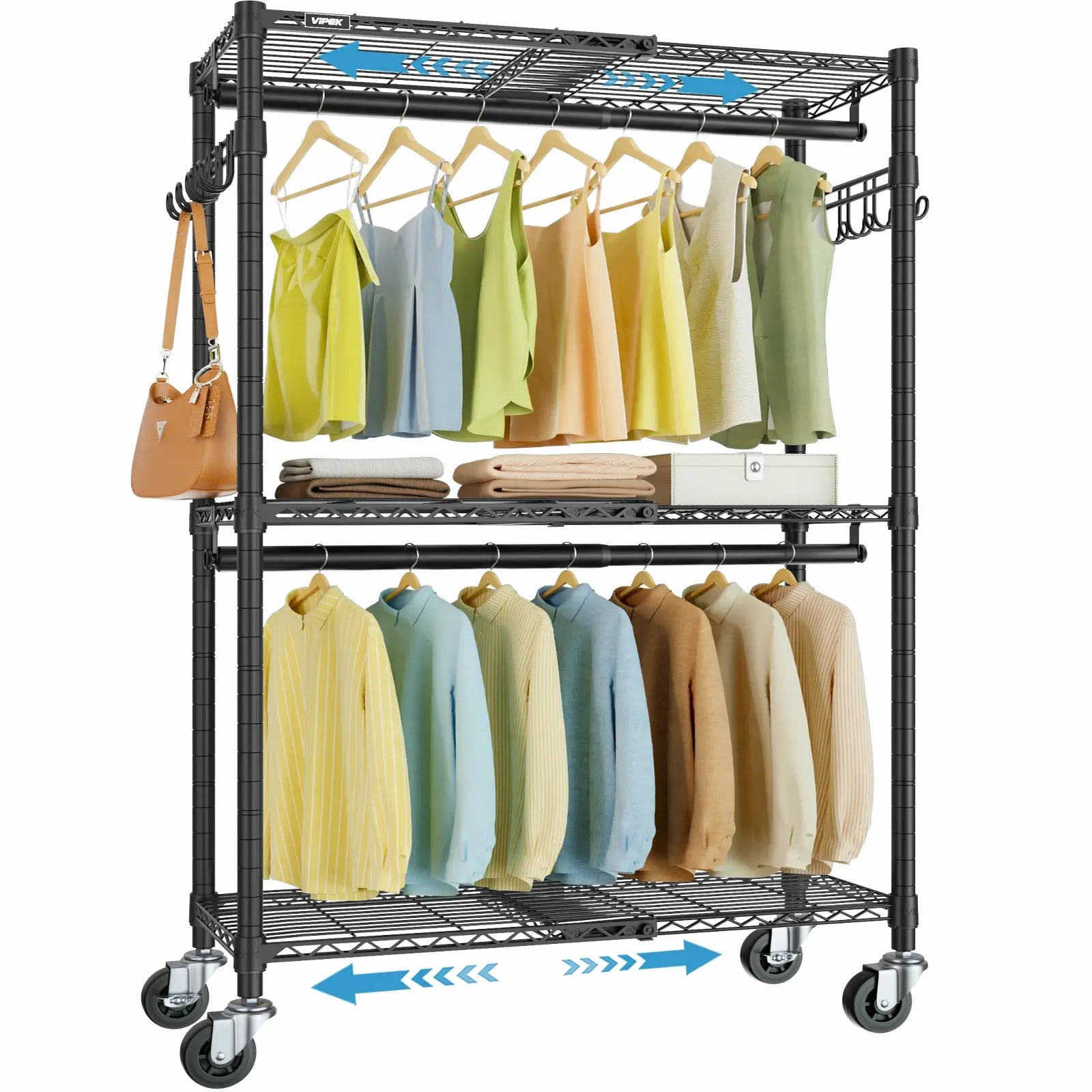 VIPEK R2X Expandable Rolling Clothes Rack