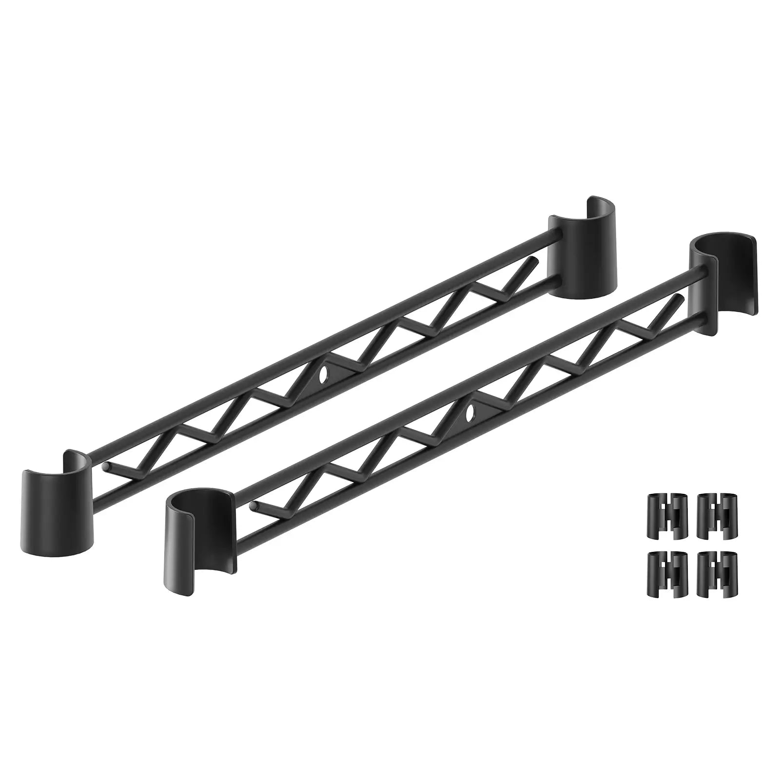 VIPEK 15.7" Depth Hanger Rail for Clothes Rack, 2Pack, Black