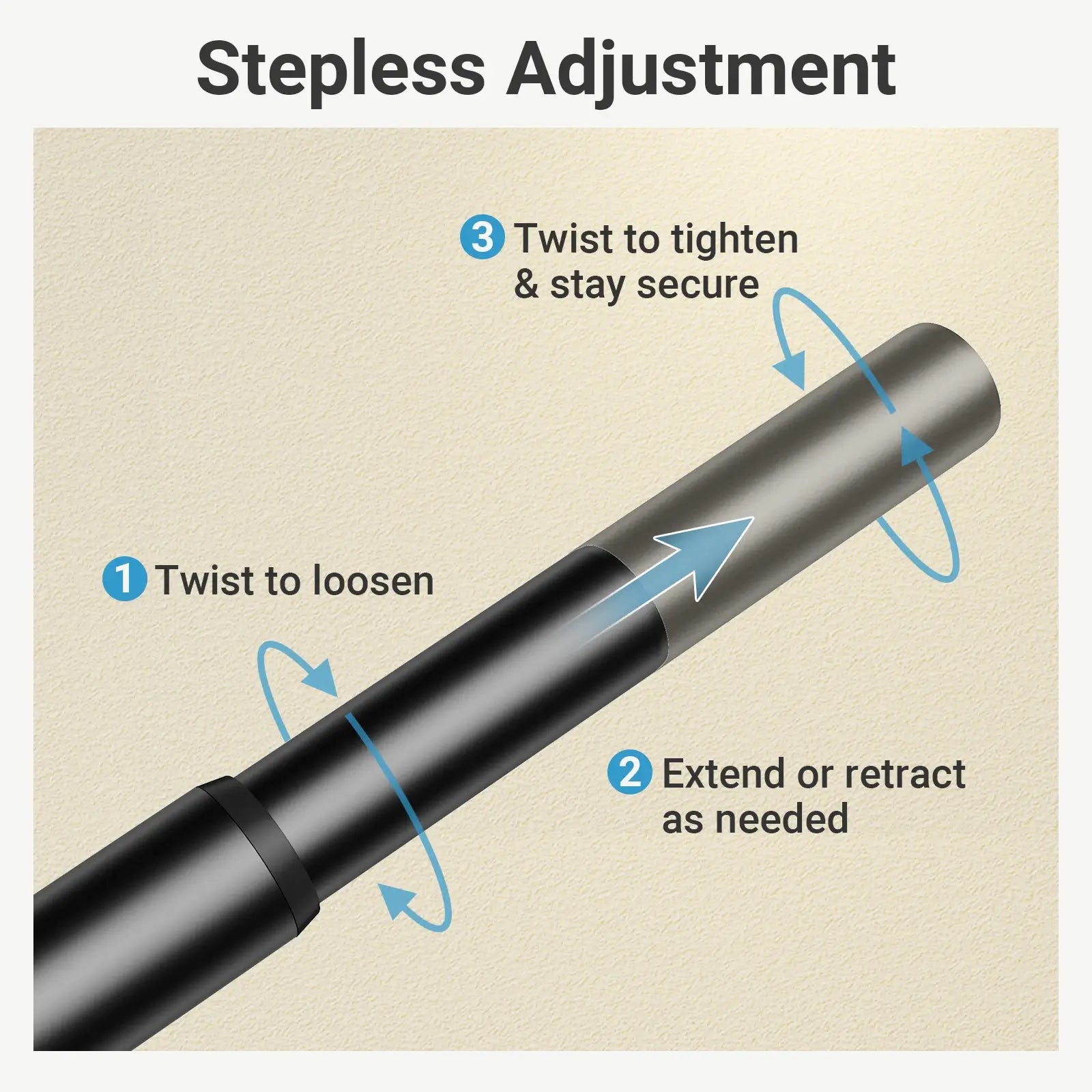 VIPEK 15"-24" Expandable Closet Rod, Black