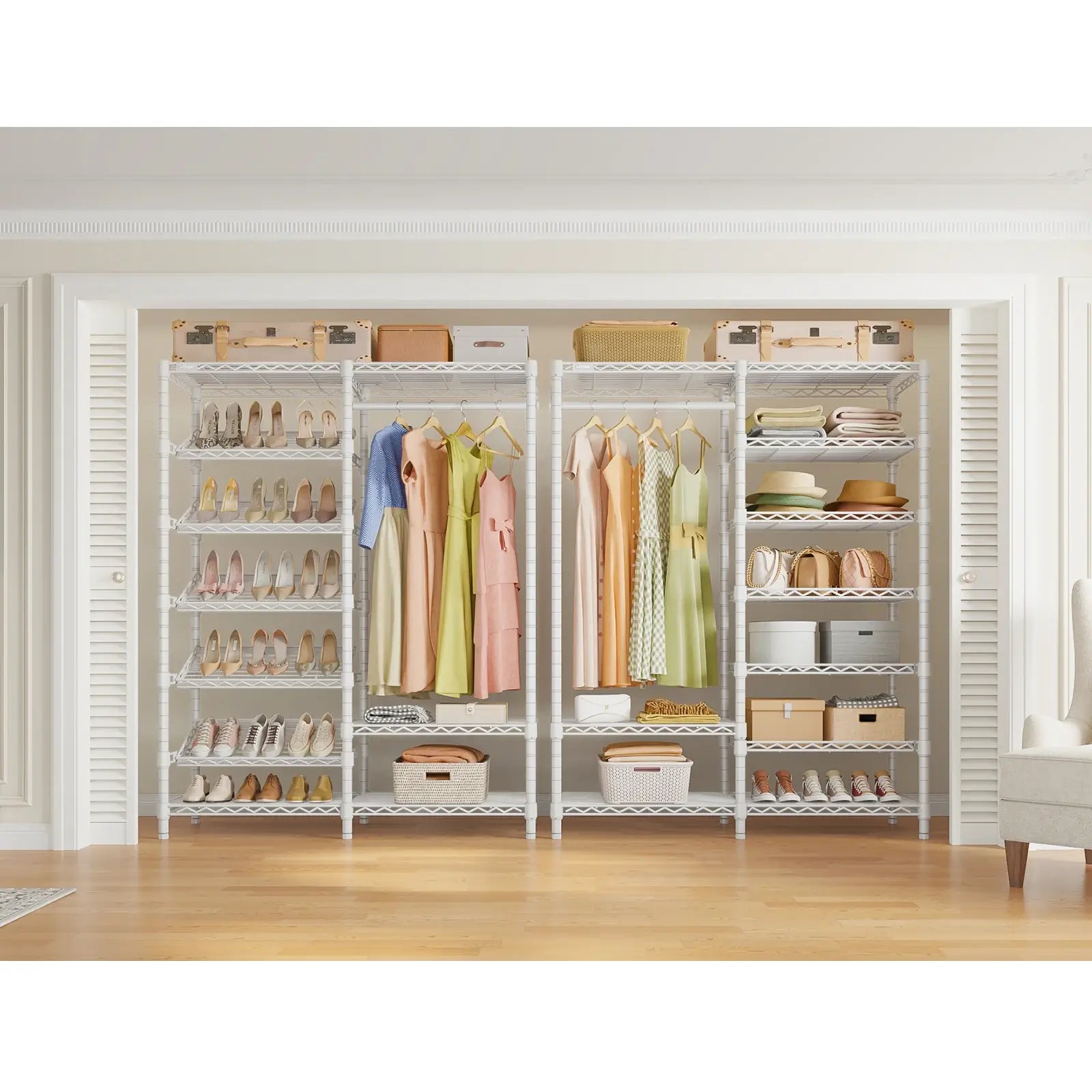 VIPEK S20 Clothes Rack with Shoe Storage, White