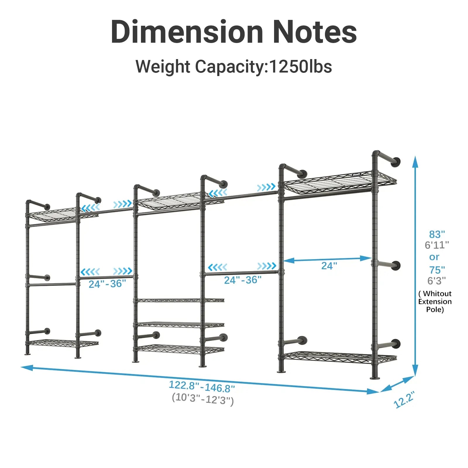 Timate F5 Wall Mounted Expandable Clothes Rack