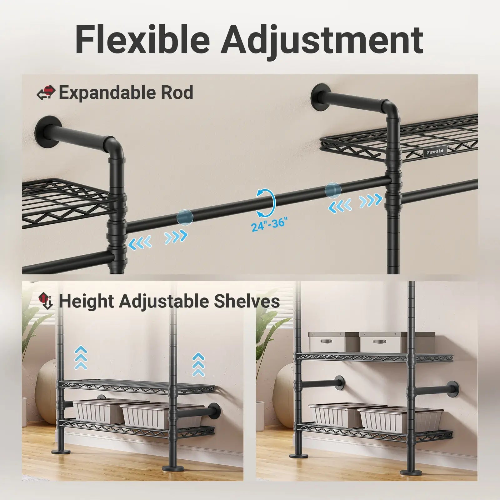 Timate F5 Wall Mounted Expandable Clothes Rack