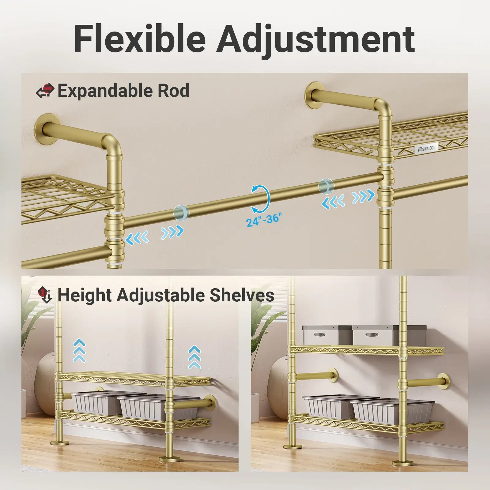 Timate F5 Wall Mounted Expandable Clothes Rack